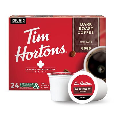 Tim Hortons Dark Roast Blend Coffee 24 to 144 K cups Pick Any Size FREE SHIPPING