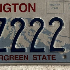 LICENSE PLATE Washington ￼ BHZ2226 ￼ Triple 2s￼
