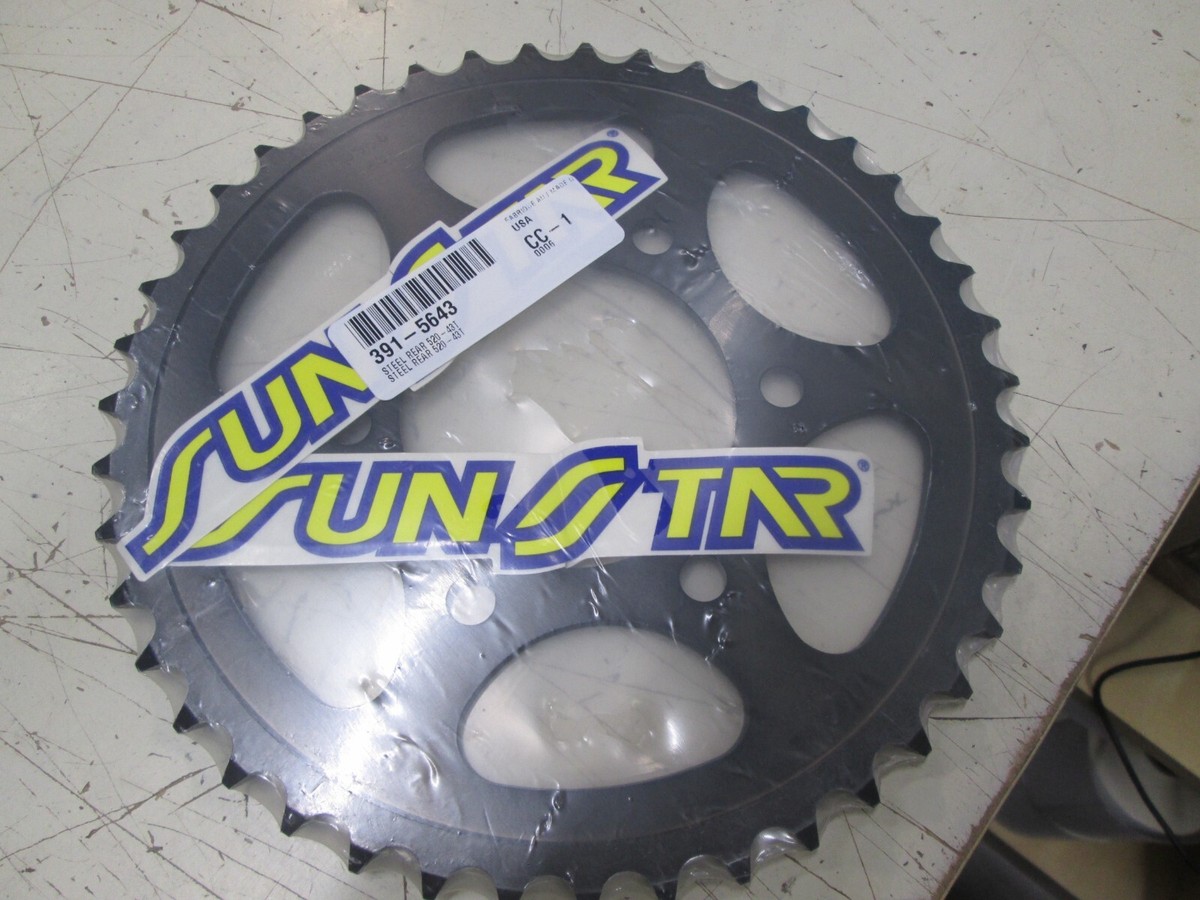 SUNSTAR SPROCKET - REAR STEEL BLACK - 43T 520 conv - ZX6R ZX6RR +