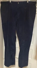 IZOD Men’s Green Flat Front Tailgate Stretch Corduroy Pants Easy Care 44X30
