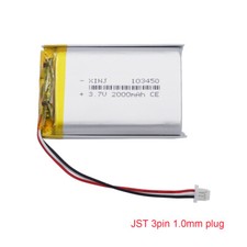 3.7V 2000 mAh 7.4Wh Li Battery 103450 Lipo NTC Thermistor 3Pin JST-SH 1.0mm