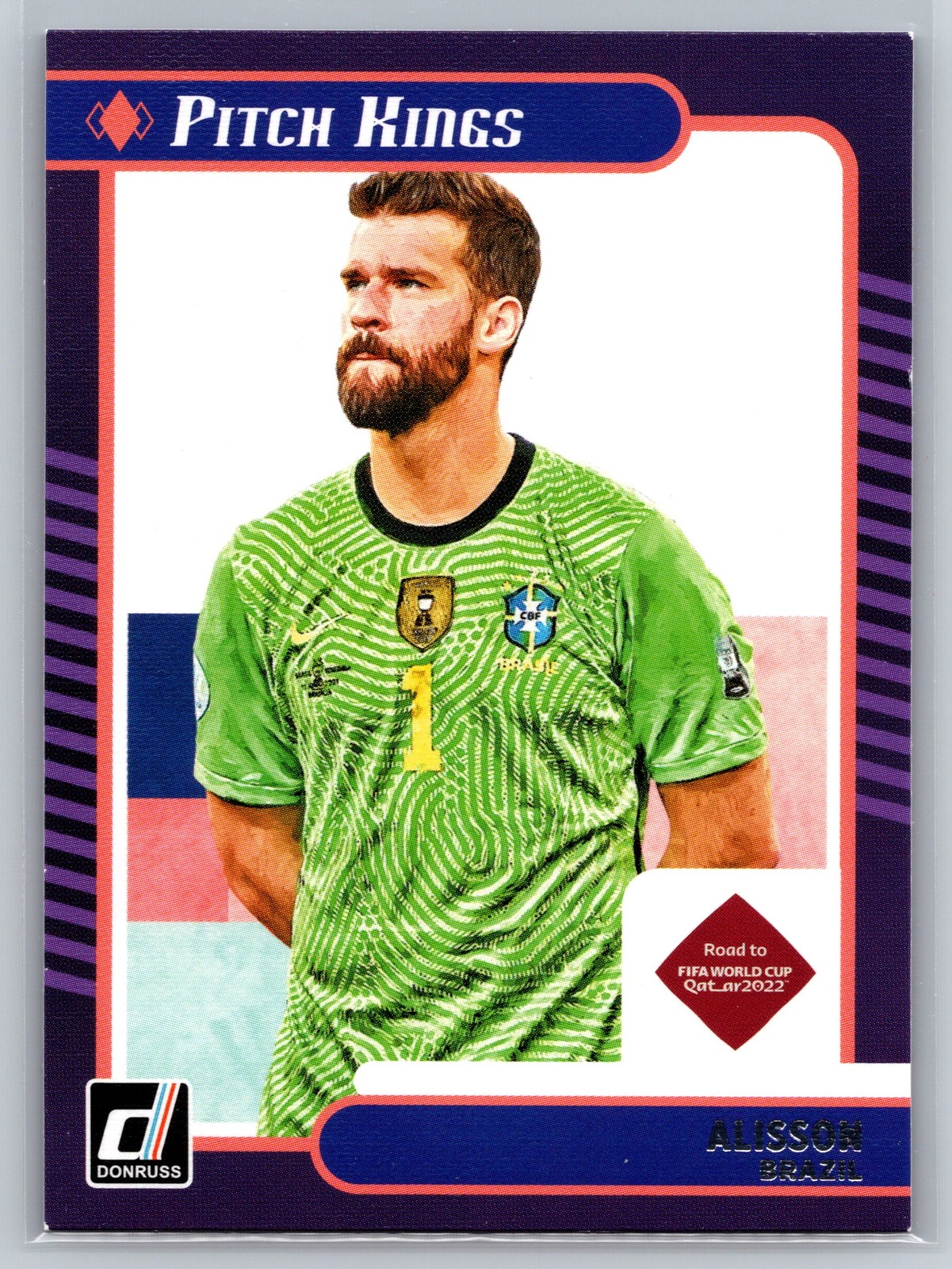 2021 22 Donruss Soccer Pitch Kings #18 Alisson Brazil Goalkeeper Insert