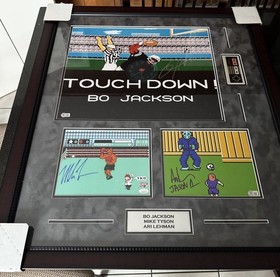 Bo Jackson Signed Tecmo Bowl Football Mike Tyson Auto Photo NES Games BAS JSA