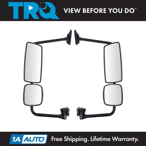 Exterior Side View Mirror Manual Black LH & RH Pair for Frieghtliner M2 New
