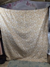 Vintage St Michael M&S Gold Floral Jacquard Lined Curtains 60"x71" Pencil Pleat