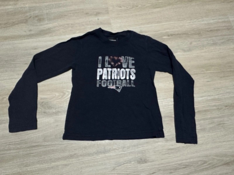 Reebok Navy 'I Love Patriots Football' girls Long Sleeve Tee size 14