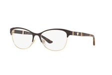 Versace Irregular Woman Eyeglasses 0VE1233Q 1344 53mm Brown/Pale Gold - NEW
