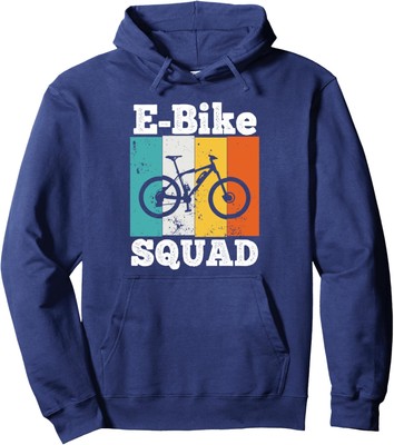 E-Bike Squad E-Bike Team E-Biking Retro Vintage Unisex Hooded Sweatshirt