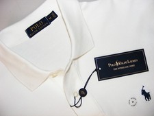 NWT SZ M POLO RALPH LAUREN SMALL POLO PONY WHITE INTERLOCK COTTON POLO SHIRT M
