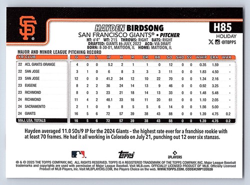 2025 Topps Holiday Base  # H 1 - H 200  - PICK YOUR CARDS - 第 144/318 張圖片