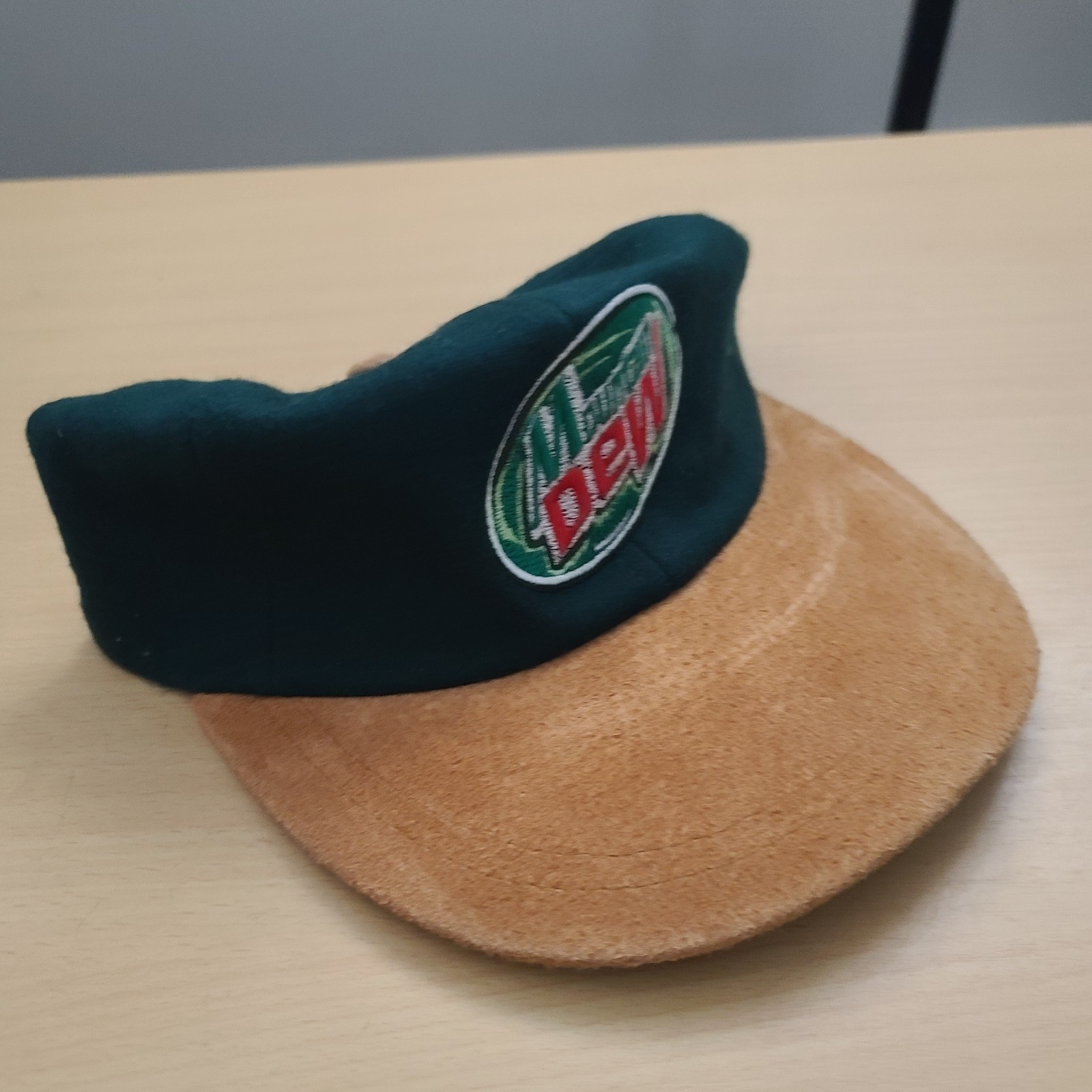 Mountain Dew Baseball Cap Hat Strapback Wood Sued… - image 3