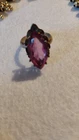 VINTAGE STERLING SILVER MEXICAN ALEXANDRITE SIGNED RING SIZE 7 1970s STYLE