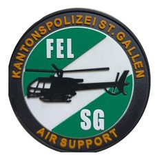 rubber patch AIR SUPPORT FEL SG Kantonspolizei St.Gallen PVC mit Klett.