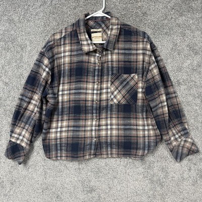 Scotch & Soda Button Up Shirt Womens XL Flannel Plaid Academia Boho Soft Grunge