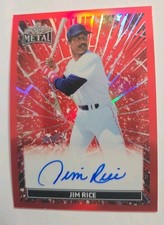 2026 Leaf Metal Jim Rice HOF Red 1/3 On Card Autograph Auto