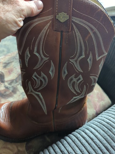 Stivali da equitazione Harley-Davidson Western cowboy da uomo in pelle marrone taglia 11 91299 - Foto 3 di 19