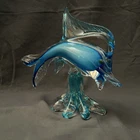 Vintage Murano Venetian Art Glass Pedestal Fish Figurine Sculpture Italy