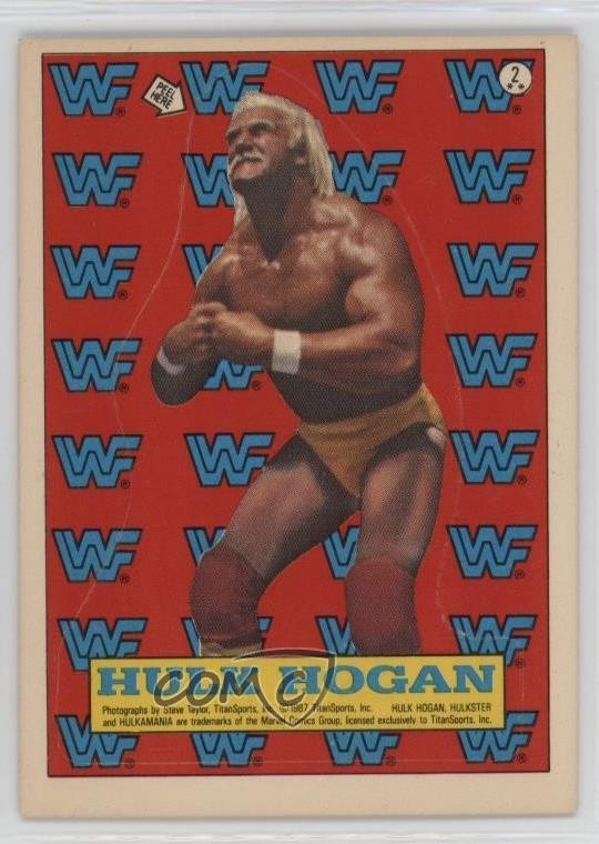 1987 Topps WWF Stickers Hulk Hogan #2 g1m