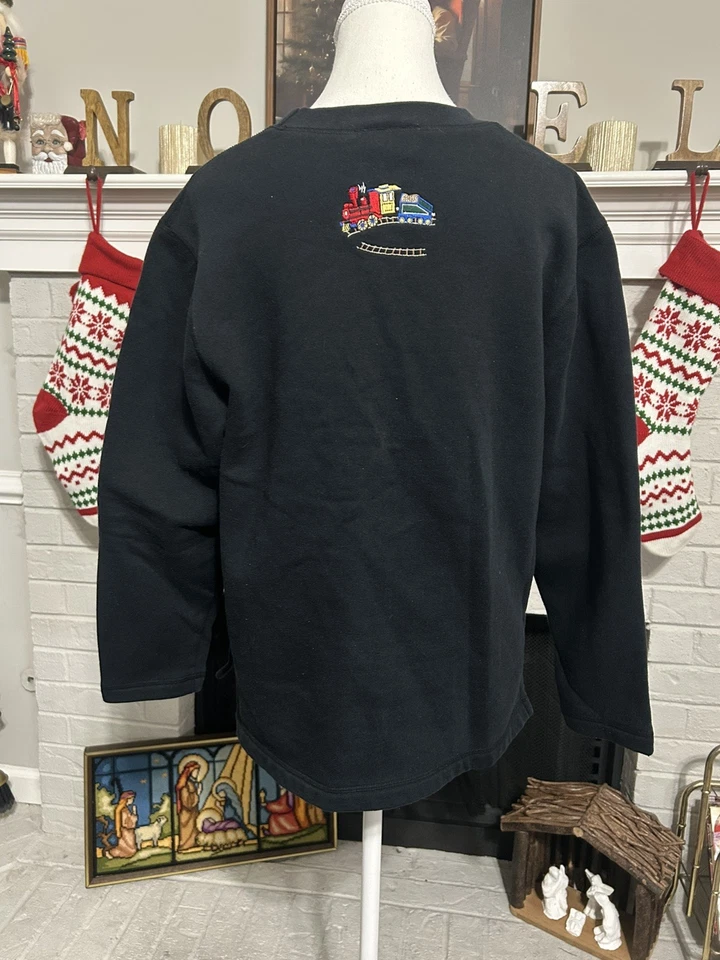 Suéter Vintage Westbound Mujer S Navidad Tren Elfo Santa Diciembre Feo Foto 3 de 4