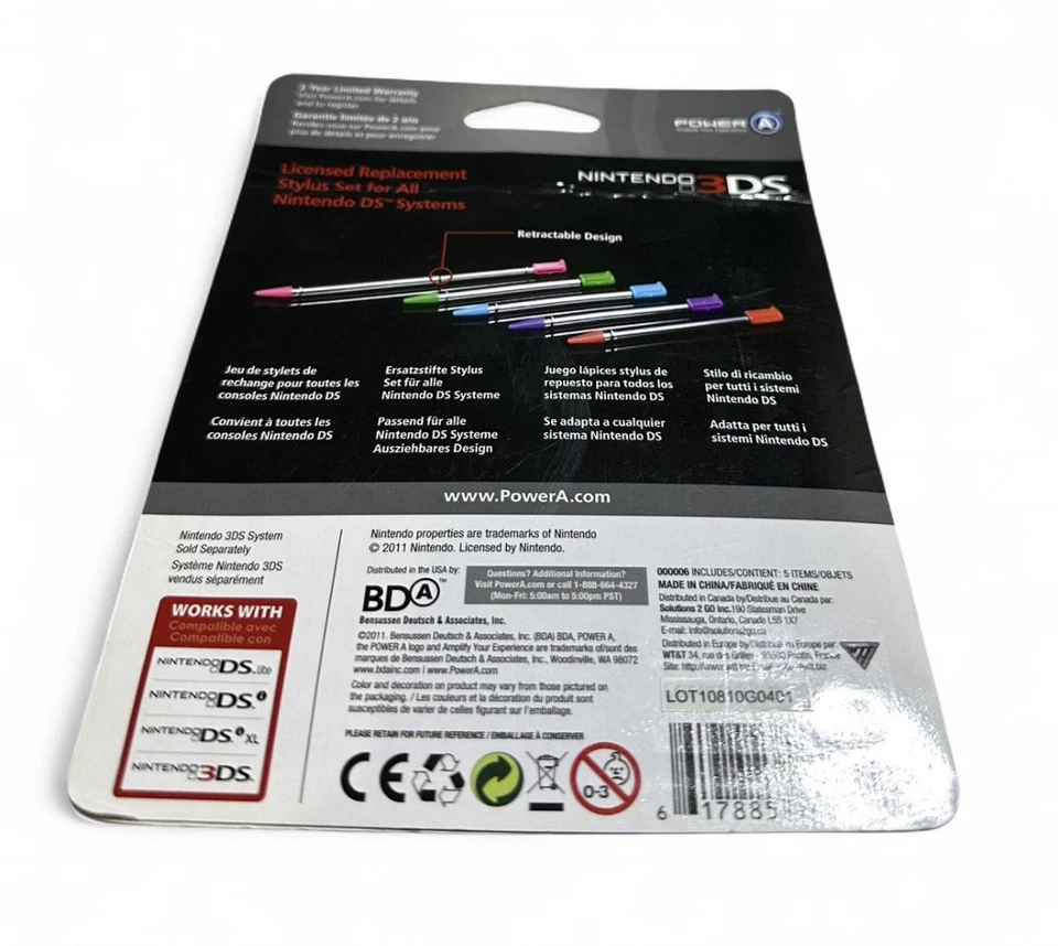 Nintendo 3DS 2011 Power A Universal Stylus juego de 4 con embalaje original Foto 4 de 4