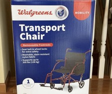 Wheel Chair foldable 300 lb Max Walgreens Transport Manual Removable Footrests