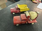 1960s Vintage Tonka Red Dump Truck And Cement Mixer.