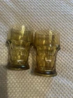 anchor hocking 5" amber georgian honeycomb glases 10oz set of 2 vintage