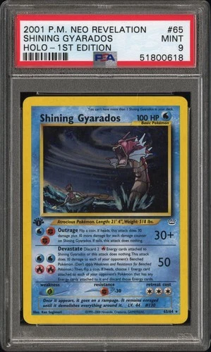 PSA 9 MINT Shining Gyarados 65/64 1st Edition Neo Revelation Holo Pokemon Card