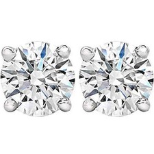 1 - 3 Ct T.w. Lab Grown Round Diamond Studs In 14k White, Yellow, Or Rose Gold