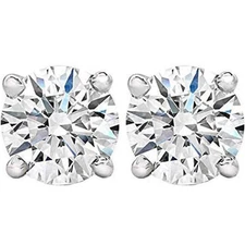1 - 3 Ct T.W. Lab Grown Round Diamond Studs in 14k White, Yellow, or Rose Gold