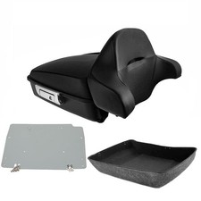 Matte Black Chopped Trunk Backrest Metal Base Plate Fits 2014-2025 Motorcycles