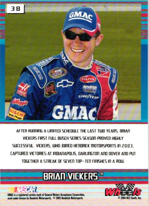 2004 Wheels High Gear Brian Vickers #38 - Image 2 of 2