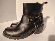Harley-Davidson Lalanne Black Motorcycle Harness Boots D84686 Women's Sz 7M