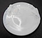 Vintage Milk Glass Moulded/Pressed Plate, Owls, Moon, Parrot 7 1/2"