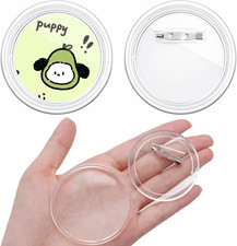 15Pcs DIY Button Pins 2.3 Inch Blank Button Pins Clear Custom Buttons with Pi...