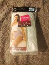 Vtg Hanes Her Way Sz 8 Nylon Brief Underwear Lace Trim Panties 1999 NOS 3 Pack
