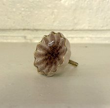 Scalloped Dusty Rose and Gold Ceramic Knob Re...