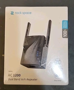 Rock Space 12Mbps WiFi Répéteur AC1200 WiFi Extendeur de portée noir