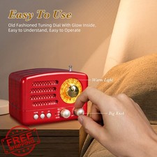 PRUNUS J-160 Retro AM FM Radio Bluetooth USB TF Card Rechargeable