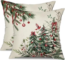 Christmas Pillow Covers 18x18 Inch,Outdoor 18" x 18" (Pack of 2) Green