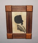 Antique 19th C 1830s Rare Hollow Cut Silhouette Young Gent W/ Block Printed Body