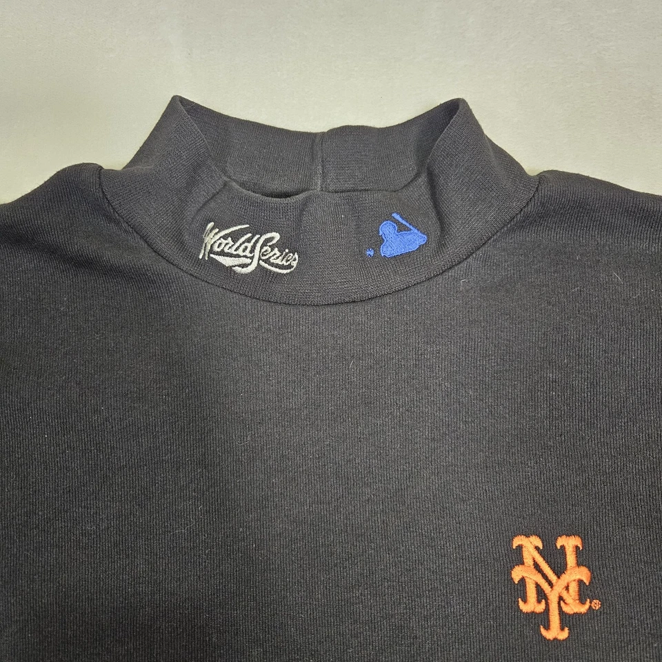 VTG New York Mets World Series Mock Turtleneck Majestic Men's Large MLB BASEBALL - Image 3 of 4