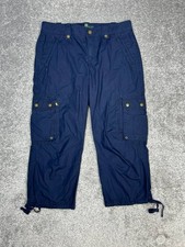Y2k Lauren Ralph Lauren Cargo Pants Womens 12P Blue Cotton High Rise Hiking