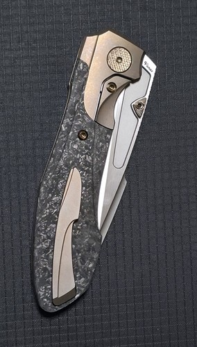 Null Knives Voodoo DLT Exclusive – Bronze Ti & HW, Marbled CF, Satin Vanax 18/40 - Picture 17 of 24