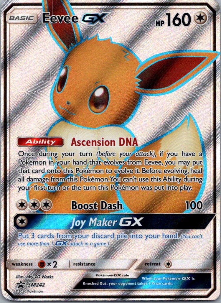 Pokemon TCG Eevee GX SM242 SM Black Star Promos Holo LP