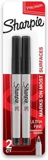 SHARPIE 37161PP Permanent Markers, Ultra Fine Point, Black, 2 Count