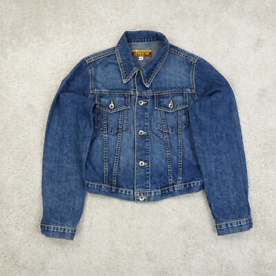 JNCO Jeansjacke Damen Small Blau Y2K Grunge Biker Vintage USA Trucker