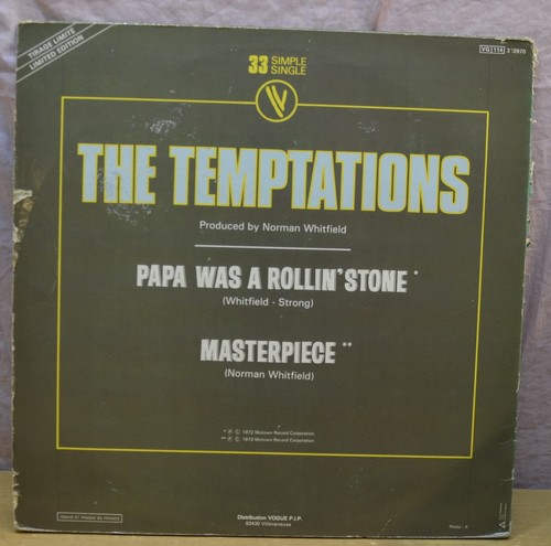 LP : THE TEMPTATIONS - PAPA WAS A ROLLIN' STONE / MASTERPIECE (SAMPLE SINGLE 33) - Foto 2 di 3