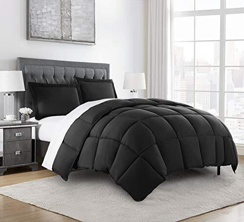 3-Piece Down Alternative Comforter Set () Oversized Queen Black - Picture 1 of 7