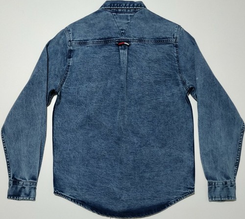 TOMMY HILFIGER, Herren Komfortpassform Tommy ABZEICHEN, Denim Shirt in leichter Wäsche Indigio - Bild 4 von 12